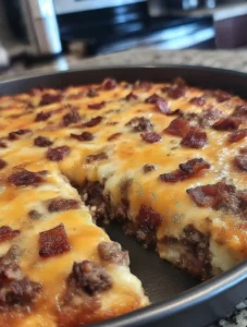 Low-Carb Bacon Cheeseburger Casserole