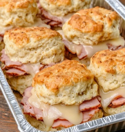 Oven Baked 3ingredients Ham Swiss Biscuit Sliders