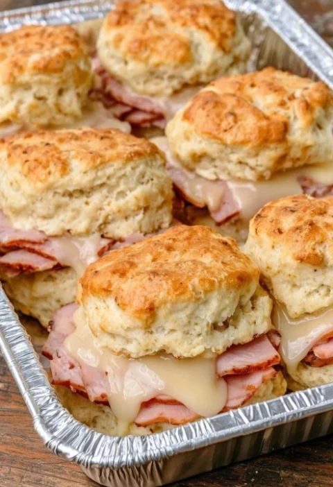 Oven Baked 3ingredients Ham Swiss Biscuit Sliders