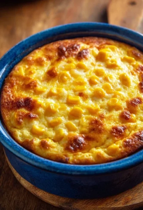 Ovenbaked 4ingredient Corn Cheese Pudding