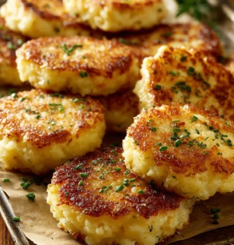 Ovenbaked Cheddar Herb Potato Cakes