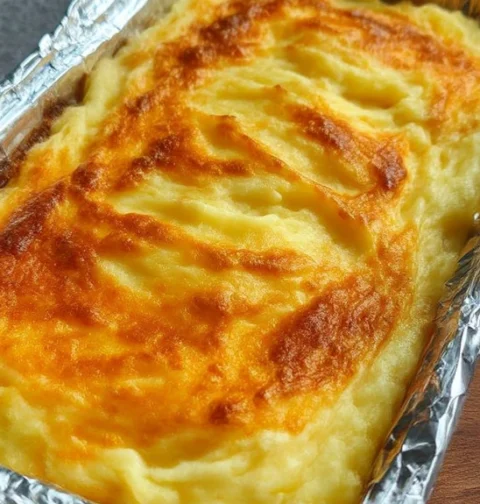 Oven Baked Cheesy Mashed Potatoes