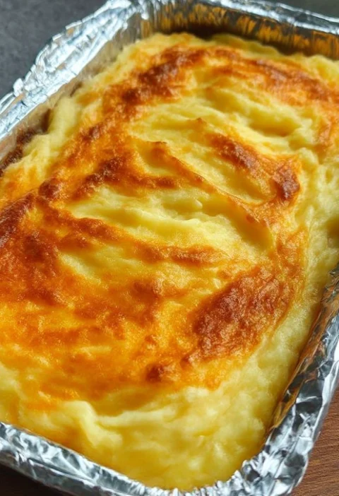 Oven Baked Cheesy Mashed Potatoes