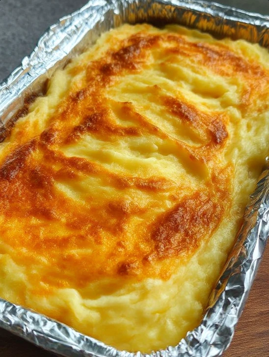 Oven Baked Cheesy Mashed Potatoes