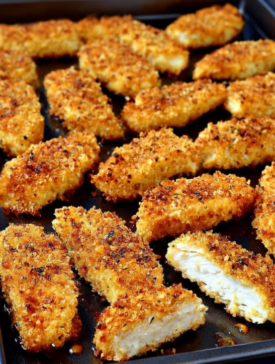 Oven Baked Garlic Butter Chicken Strips
