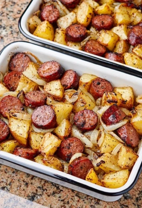 Sausage Potato Casserole Made Smoked Potatoes Onion