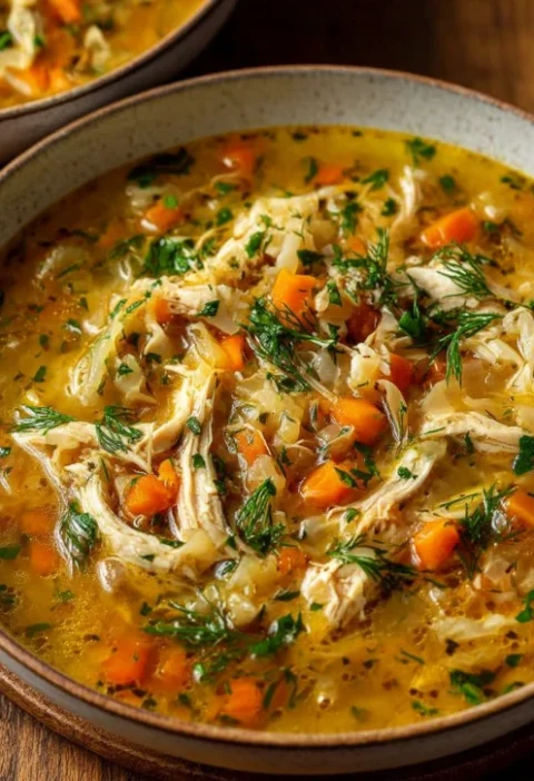 Savory Chicken Cabbage Soup