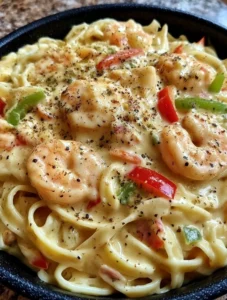 Shrimp and lump crab in a creamy homemade cajun alfredo sauce over pasta