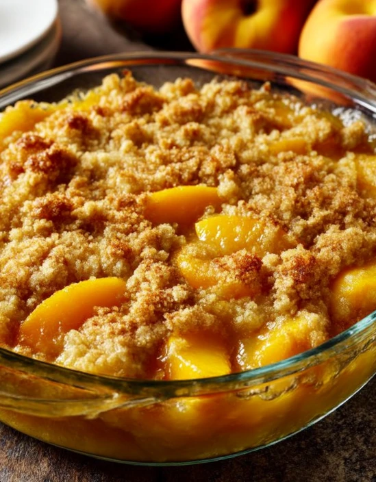2ingredient Peach Cobbler Bake Glass Casserole