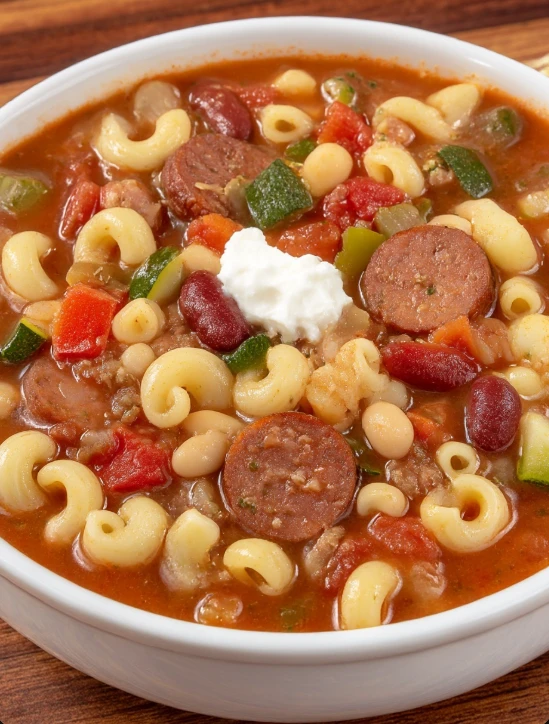 Simple Hoover Stew in a Soup Bowl