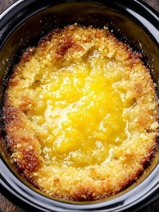 Slow Cooker 3-Ingredient Lemon Cobbler