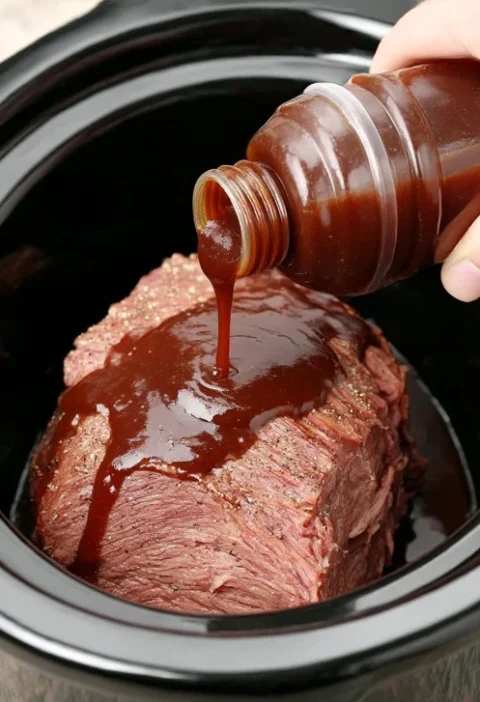Slow Cooker 6ingredient Sweet Savory Barbecue Beef