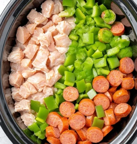 Slow Cooker Chicken Sausage Jambalaya