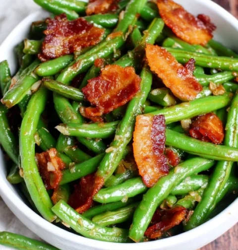 Tawnyas Garlic Butter Bacon Green Beans