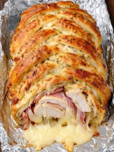 4-Ingredient Chicken Cordon Bleu Crescent Braid