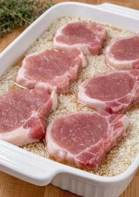 5ingredient Ovenbaked Pork Rice Casserole