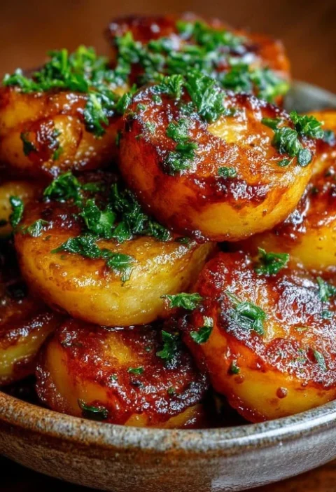 Glazed Potato Fritters Fresh Herbs