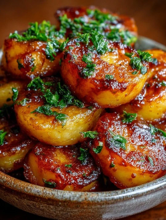 Glazed Potato Fritters Fresh Herbs