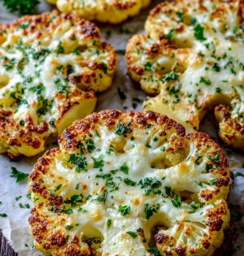 Low Carb Cheesy Cauliflower Rounds