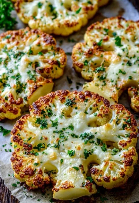 Low Carb Cheesy Cauliflower Rounds