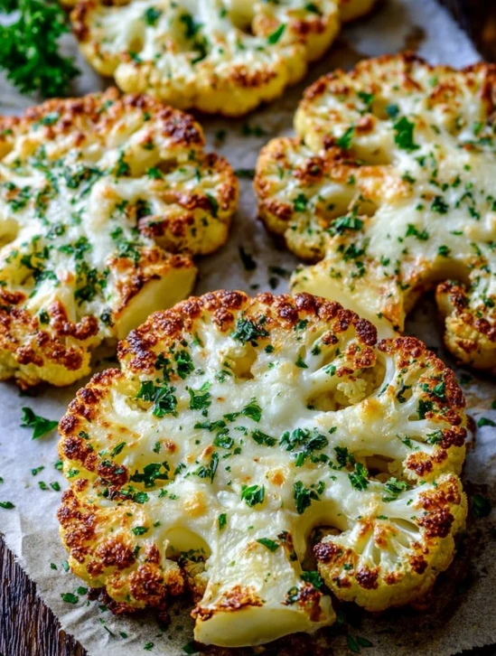 Low Carb Cheesy Cauliflower Rounds