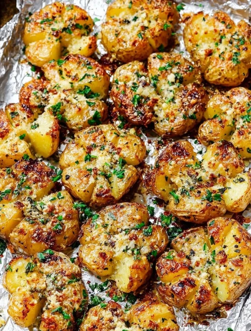 Ovenbaked 3ingredient Irish Butter Smashed Potatoes