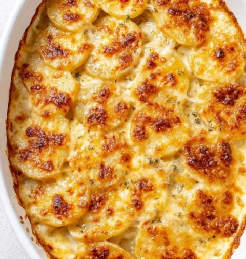 Oven Baked Amish Cheesy Gratin Potatoes