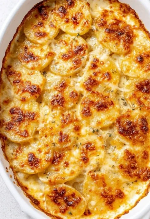 Oven Baked Amish Cheesy Gratin Potatoes