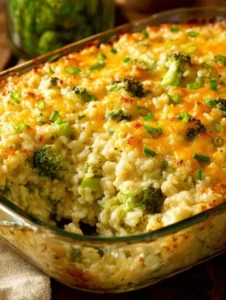 Oven-Baked Cheesy Broccoli and Rice Casserole