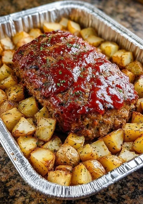 Ovenbaked Meatloaf Potatoes
