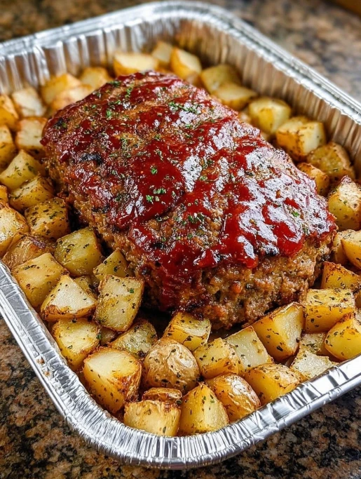Ovenbaked Meatloaf Potatoes