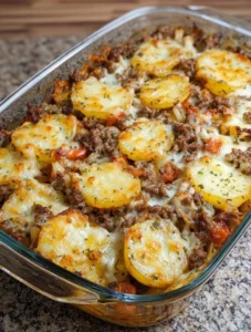 Simple Oven-Baked Beef and Potato Bake
