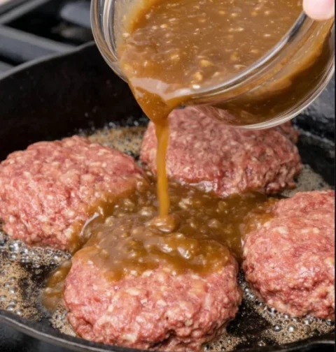Skillet Hamburger Steaks Onepour Savory Gravy