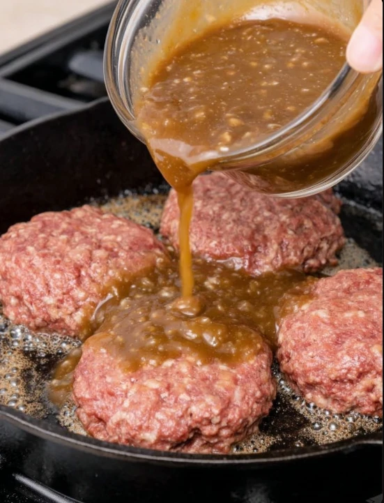 Skillet Hamburger Steaks Onepour Savory Gravy