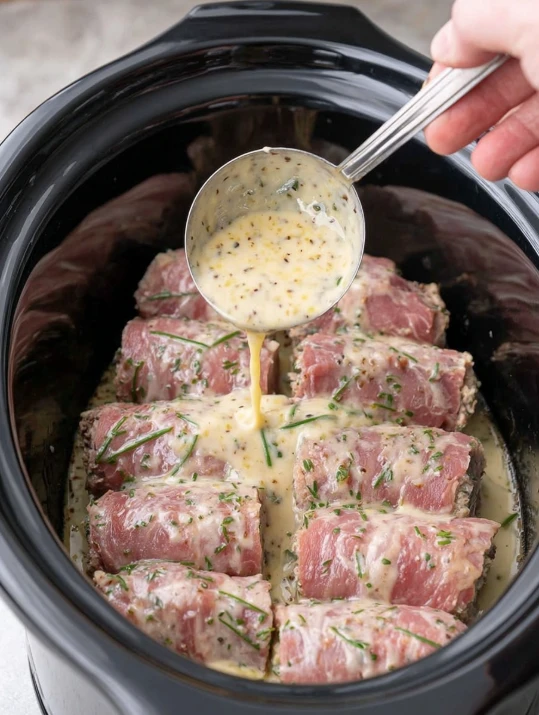 Slow Cooker Pork Tenderloin Tarragon Cream