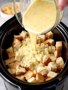 Slow Cooker White Chocolate Macadamia Bread Pudding