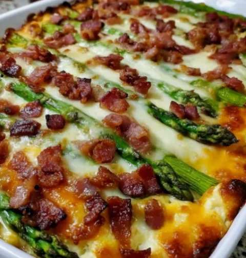 Cheesy Asparagus Casserole Keto