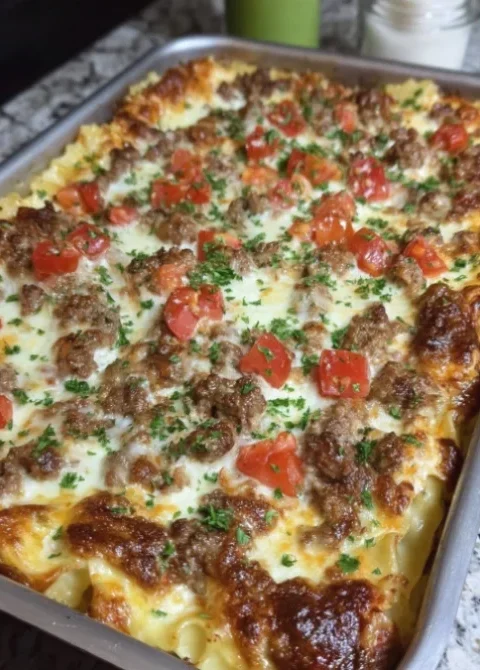 Cheesy Beef Pasta Bake
