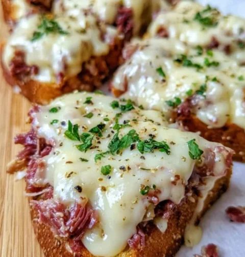 Cheesy Beef Toasts