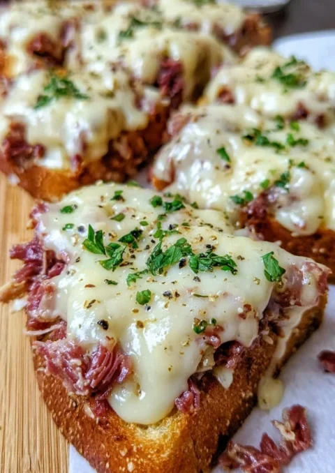 Cheesy Beef Toasts