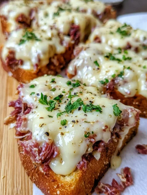 Cheesy Beef Toasts
