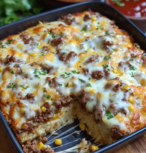 Cheesy Ground Beef & Rice Casserole
