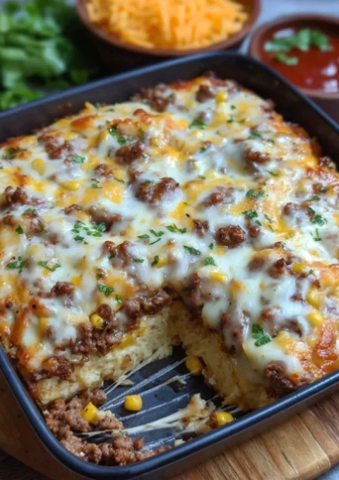 Cheesy Ground Beef & Rice Casserole