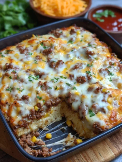 Cheesy Ground Beef & Rice Casserole