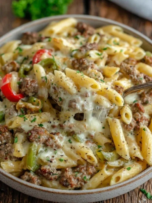 Creamy Philly Cheesesteak Pasta