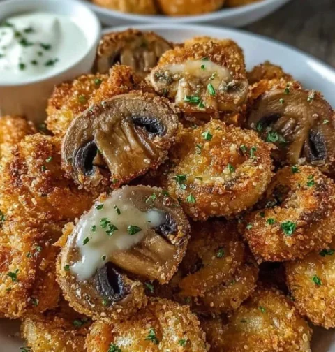 Crispy Garlic Mushroom Bites