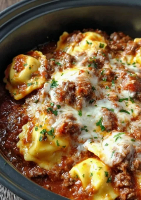 Crockpot Ravioli Lasagna