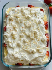Italian dessert with whipped cream and fruit