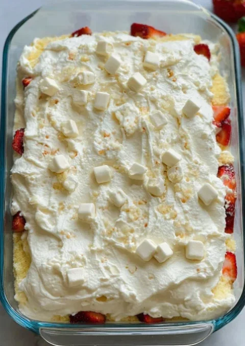 Italian dessert with whipped cream and fruit