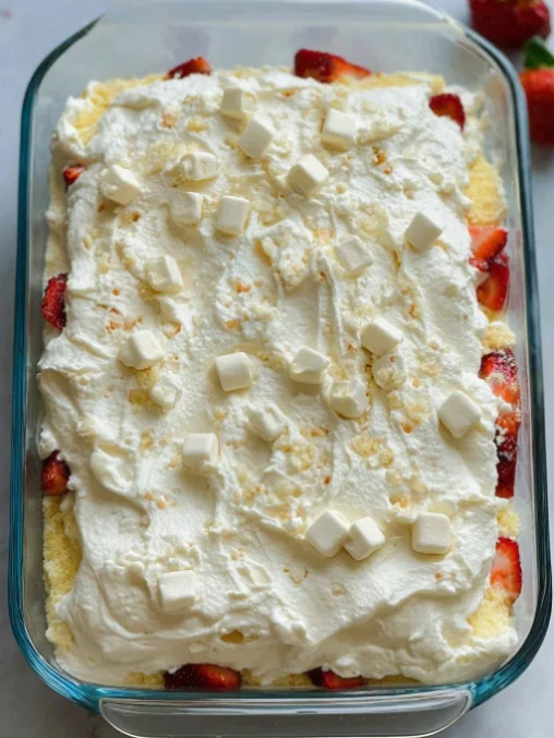 Italian dessert with whipped cream and fruit